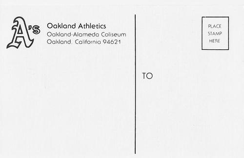 1984 Oakland Athletics Photocards #NNO Jeff Burroughs Back