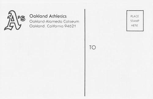 1984 Oakland Athletics Photocards #NNO Rickey Henderson Back
