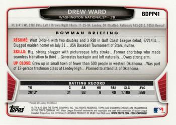 2013 Bowman Draft Picks & Prospects - Chrome Draft Picks #BDPP41 Drew Ward Back
