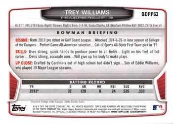 2013 Bowman Draft Picks & Prospects - Chrome Draft Picks #BDPP63 Trey Williams Back