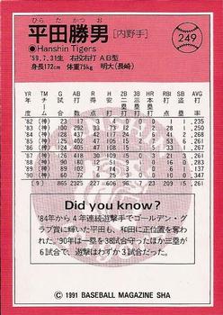 1991 BBM #249 Katsuo Hirata Back