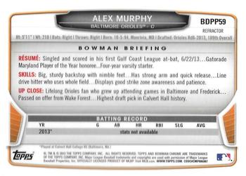 2013 Bowman Draft Picks & Prospects - Chrome Draft Picks Refractors #BDPP59 Alex Murphy Back