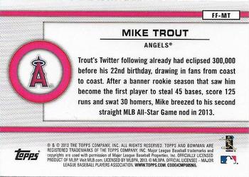 2013 Bowman Draft Picks & Prospects - Future of the Franchise #FF-MT Mike Trout Back