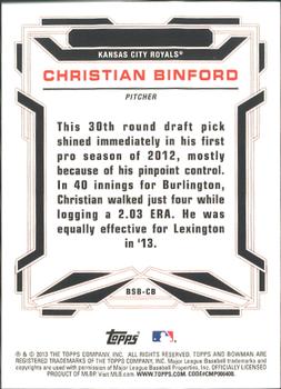 2013 Bowman Draft Picks & Prospects - Bowman Scout Breakouts #BSB-CB Christian Binford Back