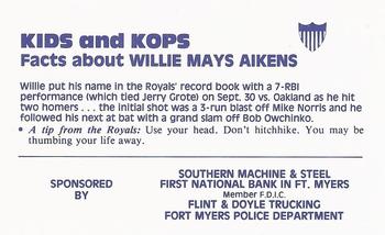 1983 Kansas City Royals Police #NNO Willie Aikens Back
