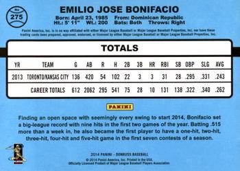 2014 Donruss #275 Emilio Bonifacio Back