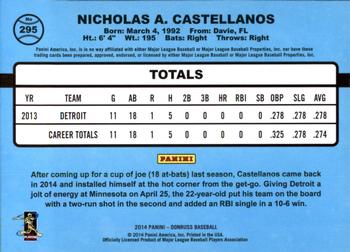 2014 Donruss #295 Nick Castellanos Back