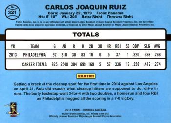 2014 Donruss #321 Carlos Ruiz Back