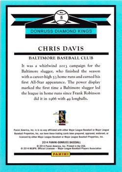 2014 Donruss #5 Chris Davis Back