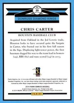 2014 Donruss #26 Chris Carter Back