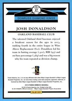 2014 Donruss #27 Josh Donaldson Back
