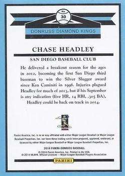 2014 Donruss #30 Chase Headley Back
