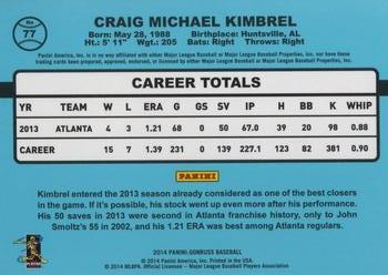 2014 Donruss #77 Craig Kimbrel Back