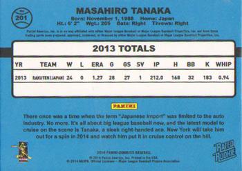2014 Donruss #201 Masahiro Tanaka Back