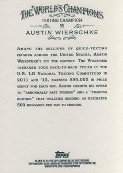 2014 Topps Allen & Ginter #95 Austin Wierschke Back