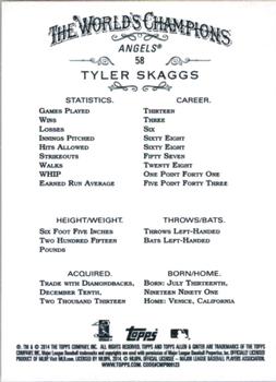 2014 Topps Allen & Ginter #58 Tyler Skaggs Back