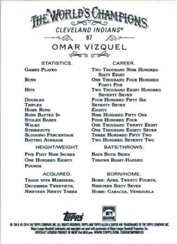 2014 Topps Allen & Ginter #67 Omar Vizquel Back