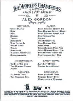 2014 Topps Allen & Ginter #87 Alex Gordon Back