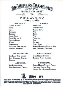 2014 Topps Allen & Ginter #130 Mike Zunino Back