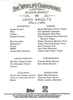 2014 Topps Allen & Ginter #349 John Smoltz Back