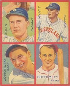 1935 Goudey 4-in-1 (R321) #NNO Willis Hudlin / Glenn Myatt / Adam Comorosky / Jim Bottomley Front