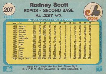 1982 Fleer #207 Rodney Scott Back