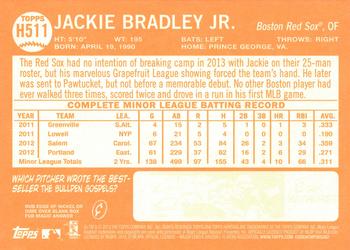 2013 Topps Heritage High Number #H511 Jackie Bradley Jr. Back