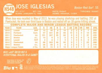 2013 Topps Heritage High Number #H548 Jose Iglesias Back