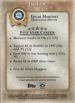 2013 Topps Five Star - Autographs #FSBA-EM Edgar Martinez Back