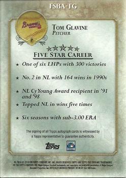 2013 Topps Five Star - Autographs #FSBA-TG Tom Glavine Back