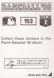 1988 Panini Stickers #153 Willie Randolph Back