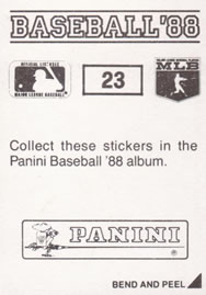 1988 Panini Stickers #23 Bob Stanley Back