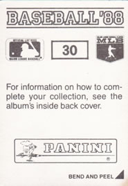 1988 Panini Stickers #30 Spike Owen Back