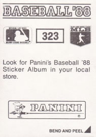 1988 Panini Stickers #323 Andres Galarraga Back