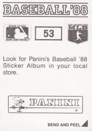 1988 Panini Stickers #53 Richard Dotson Back