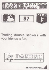 1988 Panini Stickers #97 Pat Sheridan Back