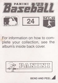 1989 Panini Stickers #24 Mike Davis Back