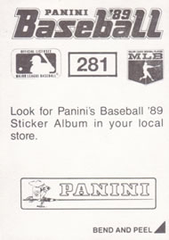 1989 Panini Stickers #281 Jim Rice Back