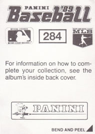 1989 Panini Stickers #284 Bryan Harvey Back