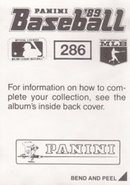 1989 Panini Stickers #286 Mike Witt Back