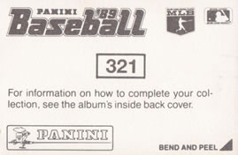 1989 Panini Stickers #321 Cleveland Stadium Back