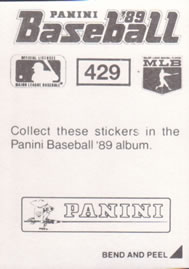 1989 Panini Stickers #429 Scott Bankhead Back