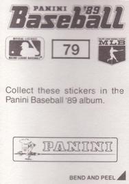 1989 Panini Stickers #79 Craig Biggio Back