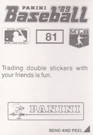 1989 Panini Stickers #81 Juan Agosto Back
