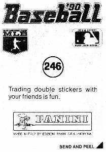 1990 Panini Stickers #246 Eric Davis Back
