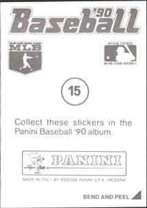 1990 Panini Stickers #15 Marty Barrett Back