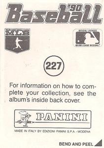 1990 Panini Stickers #227 Lonnie Smith Back