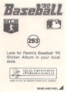 1990 Panini Stickers #293 Dave Martinez Back