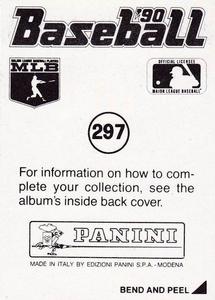 1990 Panini Stickers #297 Dwight Gooden Back