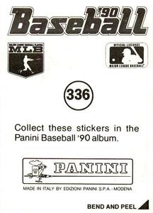 1990 Panini Stickers #336 Vince Coleman Back